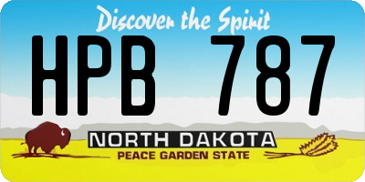 ND license plate HPB787