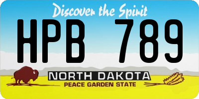 ND license plate HPB789