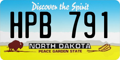 ND license plate HPB791