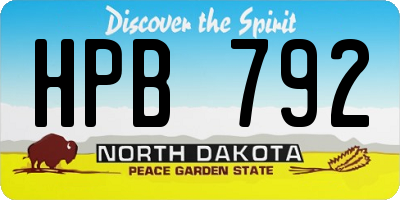 ND license plate HPB792