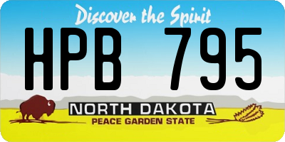ND license plate HPB795