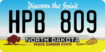 ND license plate HPB809