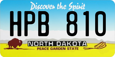 ND license plate HPB810