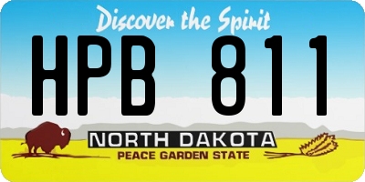 ND license plate HPB811