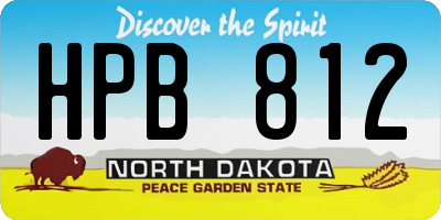 ND license plate HPB812