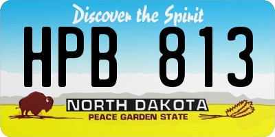 ND license plate HPB813