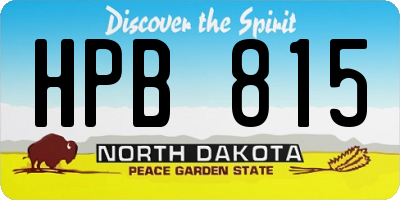 ND license plate HPB815
