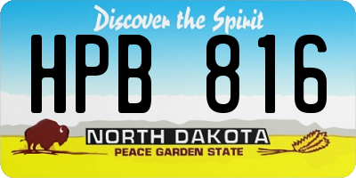 ND license plate HPB816