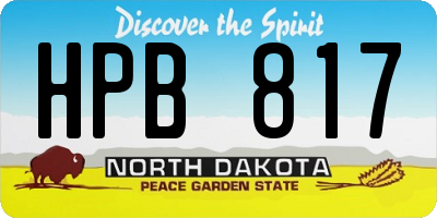 ND license plate HPB817