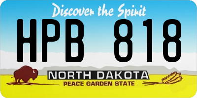 ND license plate HPB818