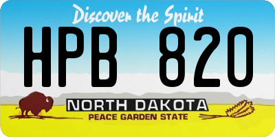 ND license plate HPB820
