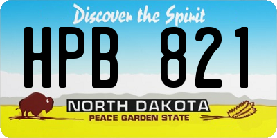 ND license plate HPB821