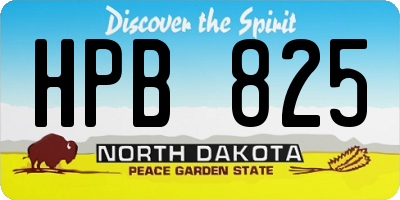 ND license plate HPB825