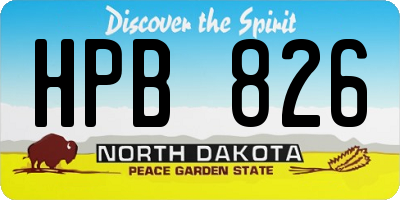 ND license plate HPB826