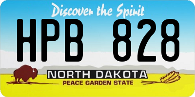 ND license plate HPB828