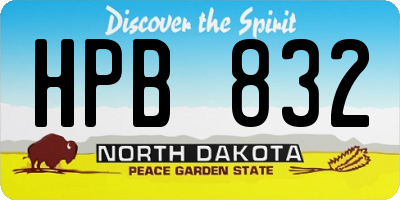 ND license plate HPB832