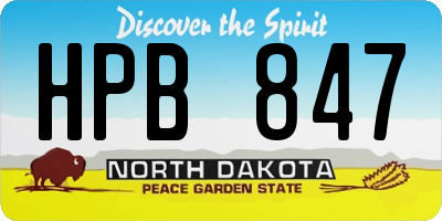 ND license plate HPB847