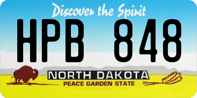 ND license plate HPB848
