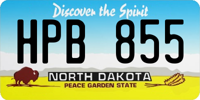 ND license plate HPB855