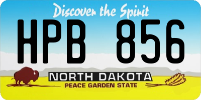 ND license plate HPB856