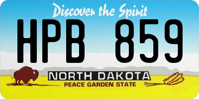 ND license plate HPB859