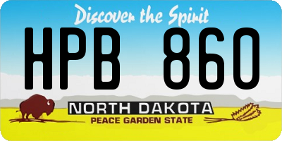 ND license plate HPB860