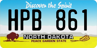 ND license plate HPB861