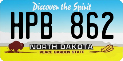 ND license plate HPB862