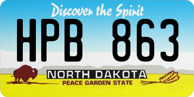 ND license plate HPB863
