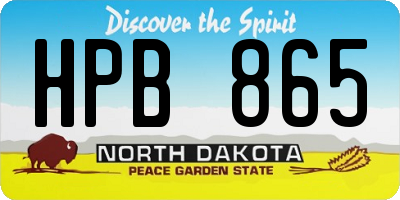 ND license plate HPB865