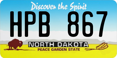 ND license plate HPB867