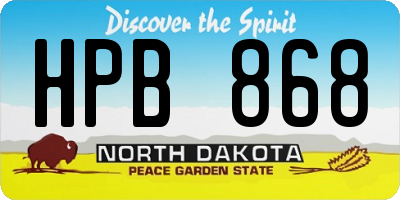 ND license plate HPB868
