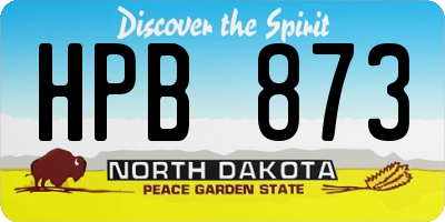 ND license plate HPB873