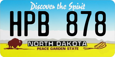 ND license plate HPB878