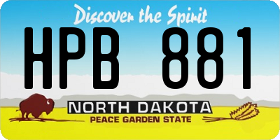 ND license plate HPB881