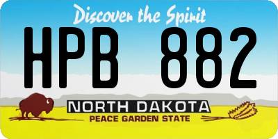 ND license plate HPB882