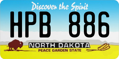 ND license plate HPB886