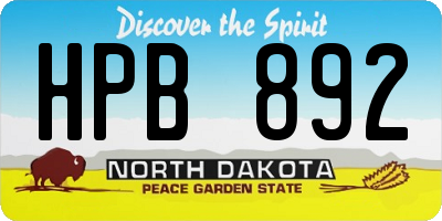 ND license plate HPB892