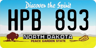 ND license plate HPB893