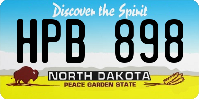 ND license plate HPB898