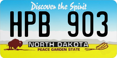 ND license plate HPB903