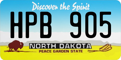 ND license plate HPB905