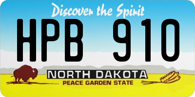 ND license plate HPB910