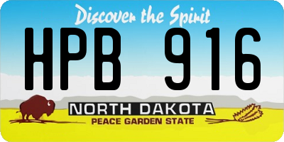 ND license plate HPB916