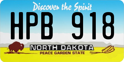 ND license plate HPB918