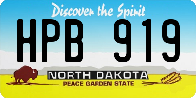 ND license plate HPB919