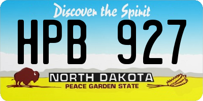 ND license plate HPB927