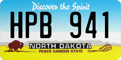 ND license plate HPB941
