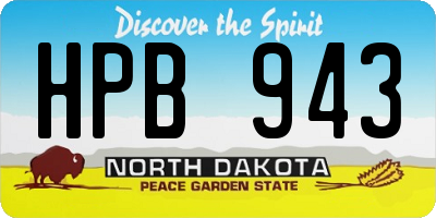 ND license plate HPB943