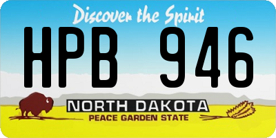 ND license plate HPB946